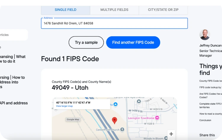 County FIPS Code screenshot